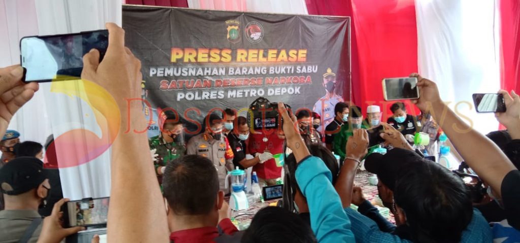 Pemusnahan Barang Bukti Sabu Satuan Reserse Narkoba Polres Metro Depok