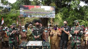 Danrem Merauke Brigjen TNI Bangun Nawoko Resmikan PLTMH Karya Satgas Pamtas RI-PNG Yonif 516/CY