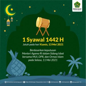 Pemerintah Tetapkan 1 Syawal 1442 H Jatuh pada 13 Mei 2021