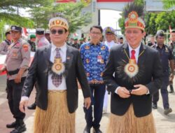 Dirjen Bina Bangda Kemendagri Sebagai Inspektur Upacara di Perbatasan Indonesia dan Papua Nugini